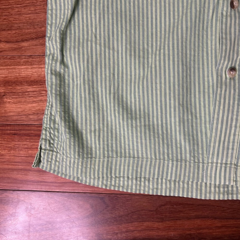 Basic Options Striped Button Up Short Sleeve Casu… - image 4